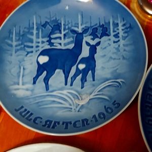 Two B&G  Copenhagen porcelain plates.  Year 1965 and 1975.